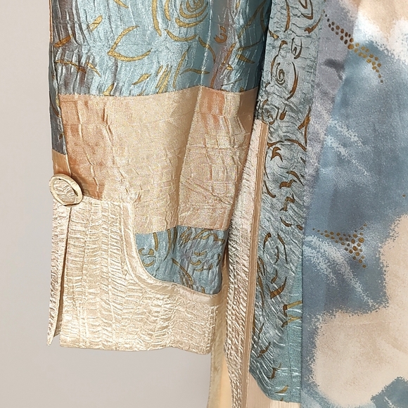 🔥HP🔥Jeanne Marc Saks Fifth 80s Multi-Colored Patch Duster/Kimono/Jacket - Picture 11 of 12